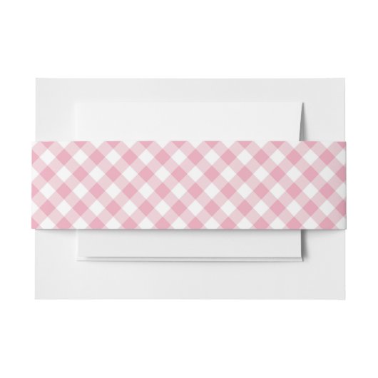 Gingham Pink White Einladungsbanderole (Vorderseite Beispiel)