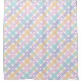 Gingham Plaid Hearts Duschvorhang (Vorderseite)
