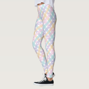 Gingham Plaid Hearts Pattern Leggings