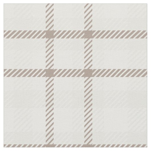 Gingham plaid neutral coffee latte stripes  stoff (Nahaufnahme)