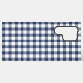 Gingham Plaid Pattern - Navy Blue Samsung Galaxy Hülle (Rückseite (Horizontal))
