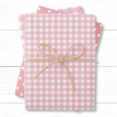 Gingham Polka Dot Pattern Peach Pink Mix and Match Geschenkpapier Set
