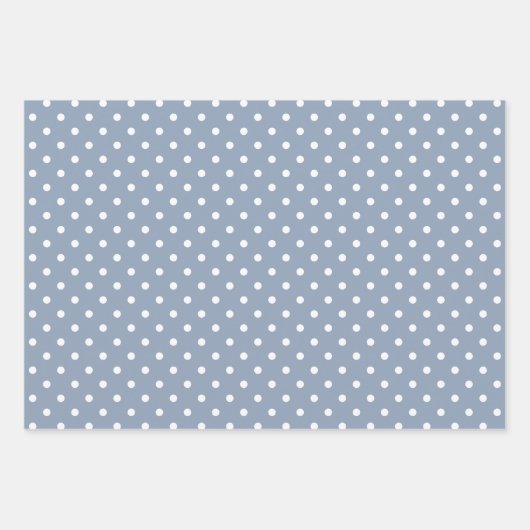 Gingham Polka Dots Dusty Blue Mix und Match Geschenkpapier Set (Vorderseite 2)