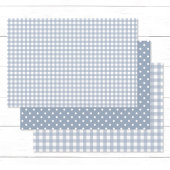 Gingham Polka Dots Dusty Blue Mix und Match Geschenkpapier Set