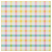 Gingham Print in Spring Colors Green, Pink, Gelb Stoff (Nahaufnahme)
