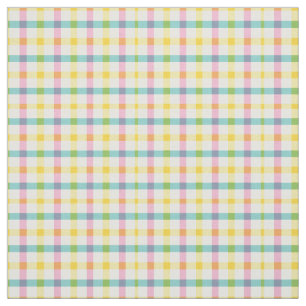 Gingham Print in Spring Colors Green, Pink, Gelb Stoff