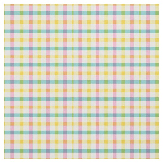 Gingham Print in Spring Colors Green, Pink, Gelb Stoff (Muster)
