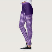 Gingham Print Lila White Monogram Personalisiert Leggings (Links)