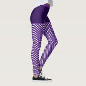 Gingham Print Lila White Monogram Personalisiert Leggings (Rechts)