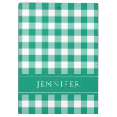 Gingham Prüfmuster Name Print Klemmbrett (Rückseite)