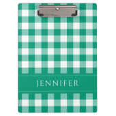 Gingham Prüfmuster Name Print Klemmbrett (Vorderseite)