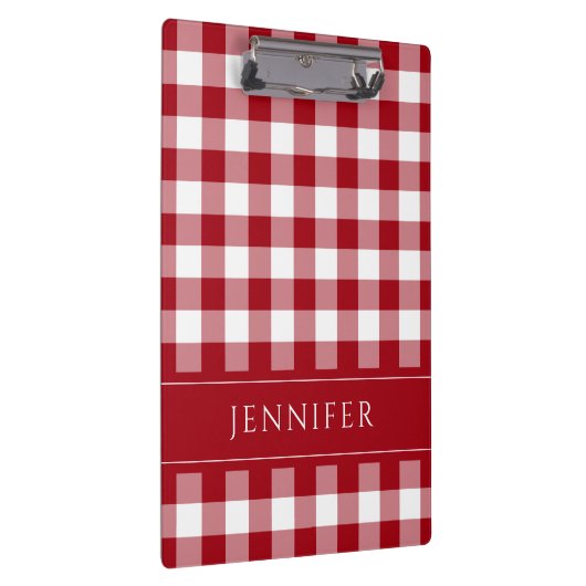 Gingham Prüfmuster Name Print Klemmbrett (Rechts)