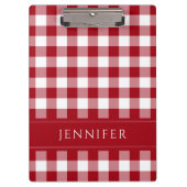 Gingham Prüfmuster Name Print Klemmbrett (Vorderseite)