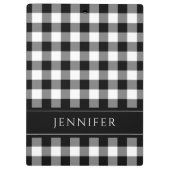Gingham Prüfmuster Name Print Klemmbrett (Rückseite)