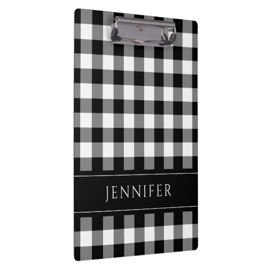 Gingham Prüfmuster Name Print Klemmbrett (Rechts)