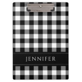 Gingham Prüfmuster Name Print Klemmbrett (Vorderseite)