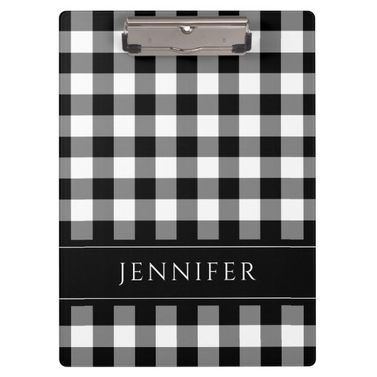 Gingham Prüfmuster Name Print Klemmbrett (Vorderseite)