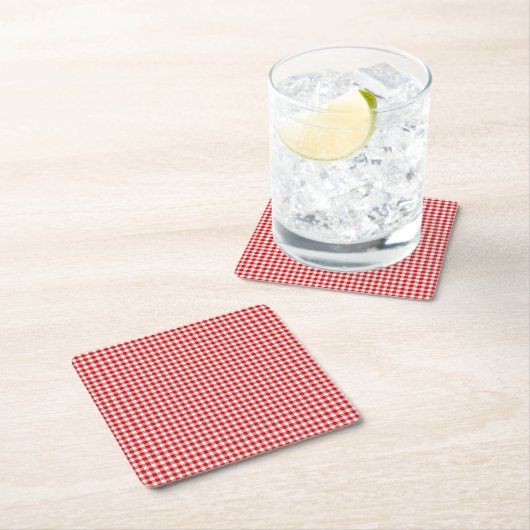 Gingham-PULP PAPER DRINK COASTERS Rechteckiger Pappuntersetzer (Vor Ort)