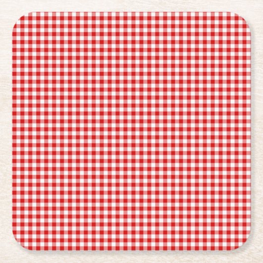 Gingham-PULP PAPER DRINK COASTERS Rechteckiger Pappuntersetzer (Vorderseite)