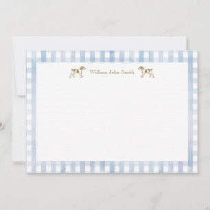 Gingham Puppy Flat Cards Mitteilungskarte