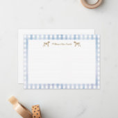 Gingham Puppy Flat Cards Mitteilungskarte (Vorderseite/Rückseite Beispiel)