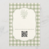 Gingham-QR-Code 'Fresh Off the Market' Einladung (Rückseite)