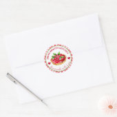 Gingham Raspberry Pie Label Runder Aufkleber (Umschlag)