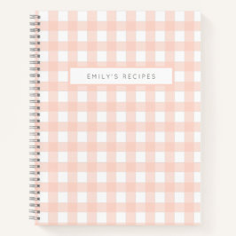 Gingham Recipes Blush Pink Karo Niedlich Feminine Notizblock
