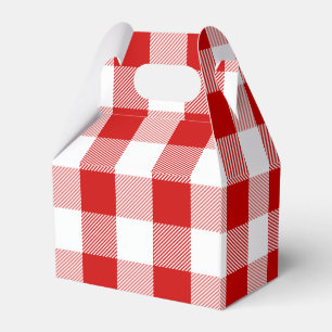 Gingham Red and White Karos Kariert Party Wedding Geschenkschachtel
