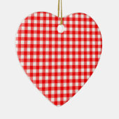 Gingham Red and White Pattern Herz Ornament (Rechts)