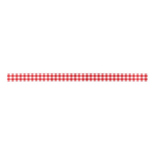 Gingham Red and White Simple Karo Satinband (Vorderseite)