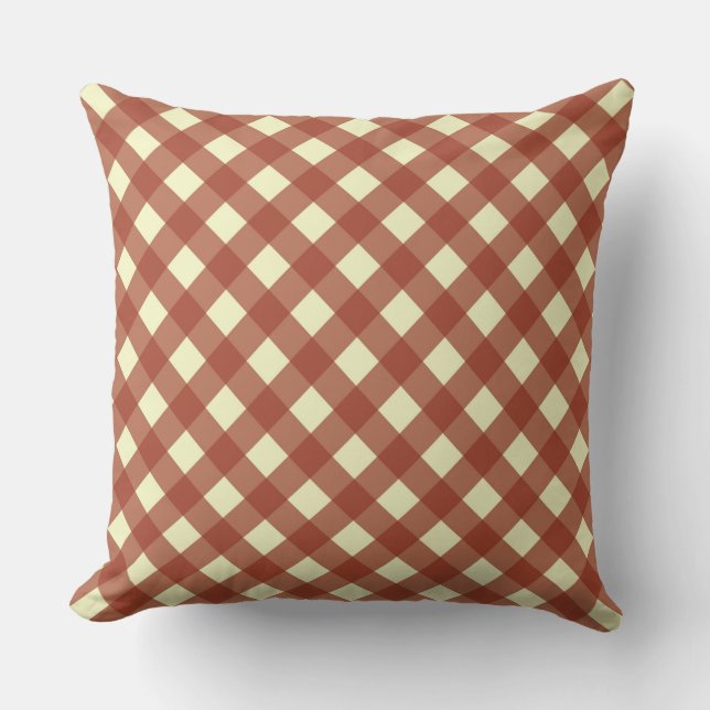 GINGHAM - RED & CREAM KISSEN (Vorderseite)