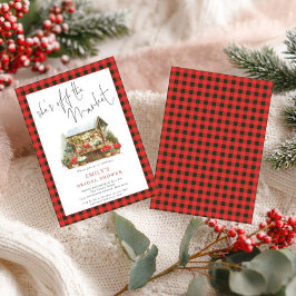 Gingham Red Green Off The Market Brautparty Einladung
