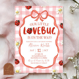 Gingham Red Lovebug Baby Shower Einladung