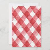 Gingham Red Sie ist bereit für den Pop einer neutr Einladung (Rückseite)