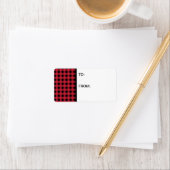 Gingham Red und Black Adressaufkleber (Insitu)