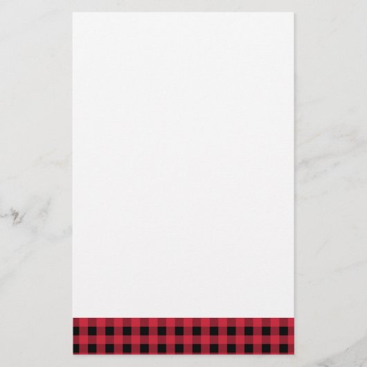 Gingham Red und Black Briefpapier (Vorderseite)