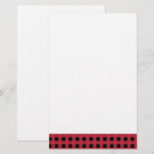 Gingham Red und Black Briefpapier (Vorne/Hinten)
