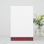 Gingham Red und Black Briefpapier (Stehend Vorderseite)