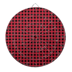 Gingham Red und Black Dartscheibe