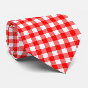 Gingham Red und White Pattern Neck Tie Krawatte