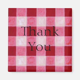 Gingham Red Vielen Dank Magnet