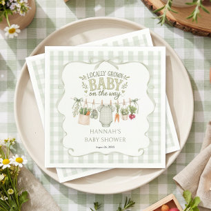 Gingham Regionaler Babyparty-Einladung Serviette