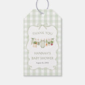 Gingham Regionaler Babyparty Geschenkanhänger (Vorderseite)