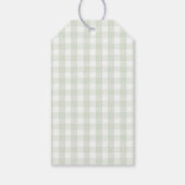 Gingham Regionaler Babyparty Geschenkanhänger (Rückseite)