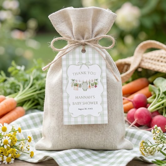 Gingham Regionaler Babyparty Geschenkanhänger