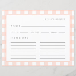 Gingham Rezepte Rosa Rosa Karo Niedliche Rezept Ka