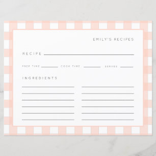 Gingham Rezepte Rosa Rosa Karo Niedliche Rezept Ka