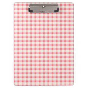 Gingham-Rezepte Rosafarben Kariert Süß Weiblich Klemmbrett