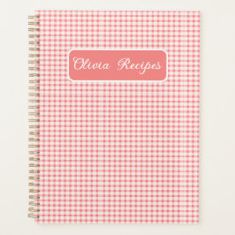 Gingham-Rezepte Rosé Kariert Niedlich Feminine Planer